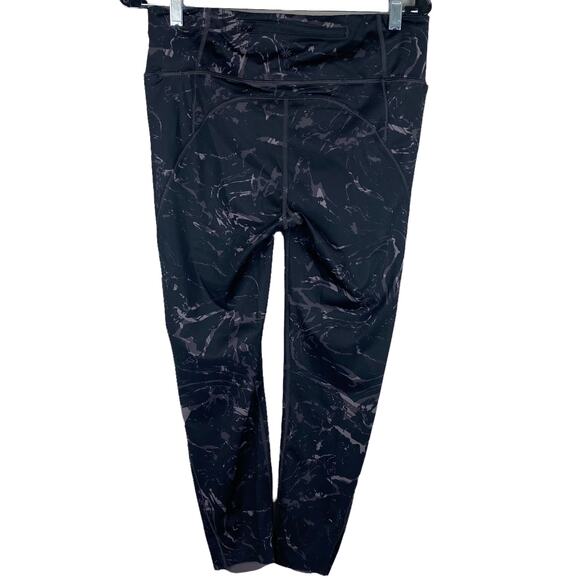 Athleta Velocity Stash Pocket Black Marble 7/8 Pant Leggings Size M EUC - Picture 4 of 9
